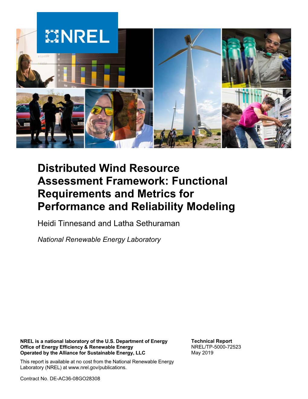 Distributed Wind Resource Assessment Framework: Functional Requirements and Metrics for Performance and Reliability Modeling