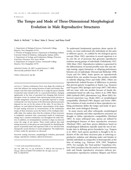 The Tempo and Mode of Three-Dimensional Morphological Evolution in Male Reproductive Structures