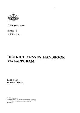 District Census Handbook, Malappuram, Part X-C, Series-9