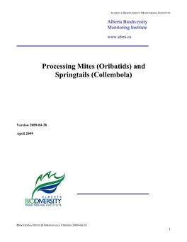 Mite and Springtail Protocols