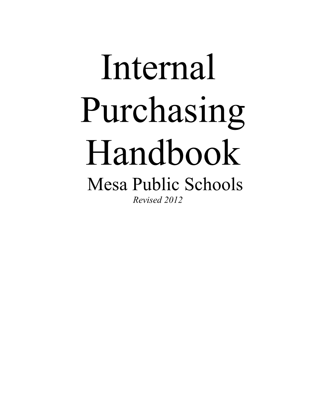 Internal Purchasing Handbook