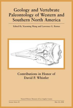 Geology and Vertebrate Paleontology of Western and Southern North America