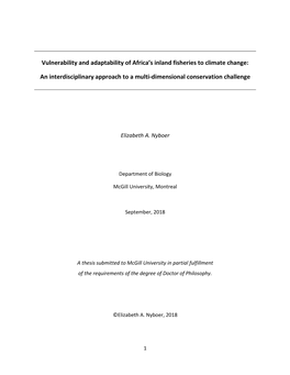 Vulnerability and Adaptability of Africa's Inland