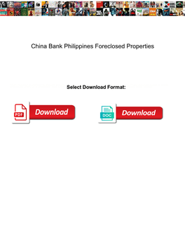 China Bank Philippines Foreclosed Properties