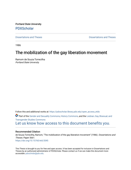 The Mobilization of the Gay Liberation Movement