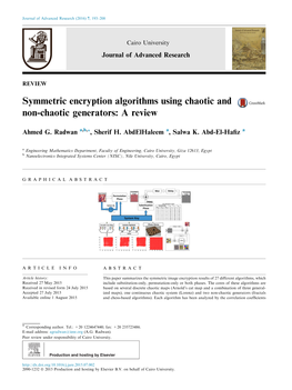 Symmetric Encryption Algorithms Using Chaotic and Non-Chaotic Generators: a Review