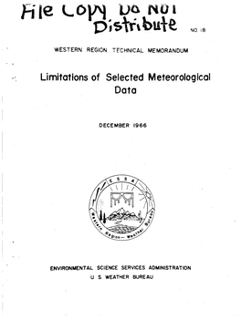 Limitations of Selected Meteorological Data