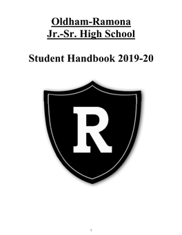 Oldham-Ramona Jr.-Sr. High School Student Handbook 2019-20
