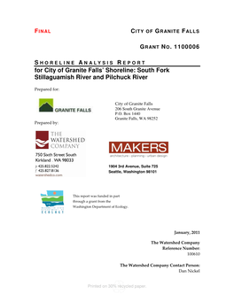 For City of Granite Falls' Shoreline: South Fork Stillaguamish River and Pilchuck River