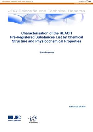 Characterisation of the REACH Pre-Registered Substances List By
