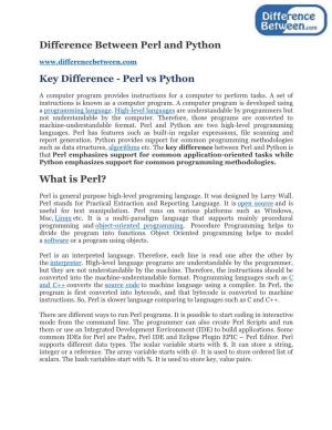 Difference Between Perl and Python Key Difference