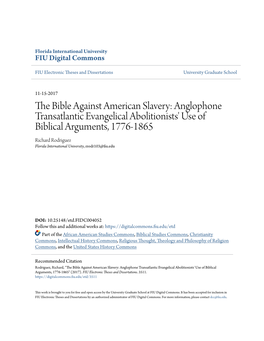 The Bible Against American Slavery: Anglophone