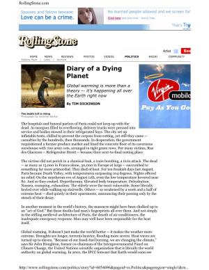 Diary of a Dying Planet