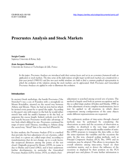 Procrustes Analysis and Stock Markets