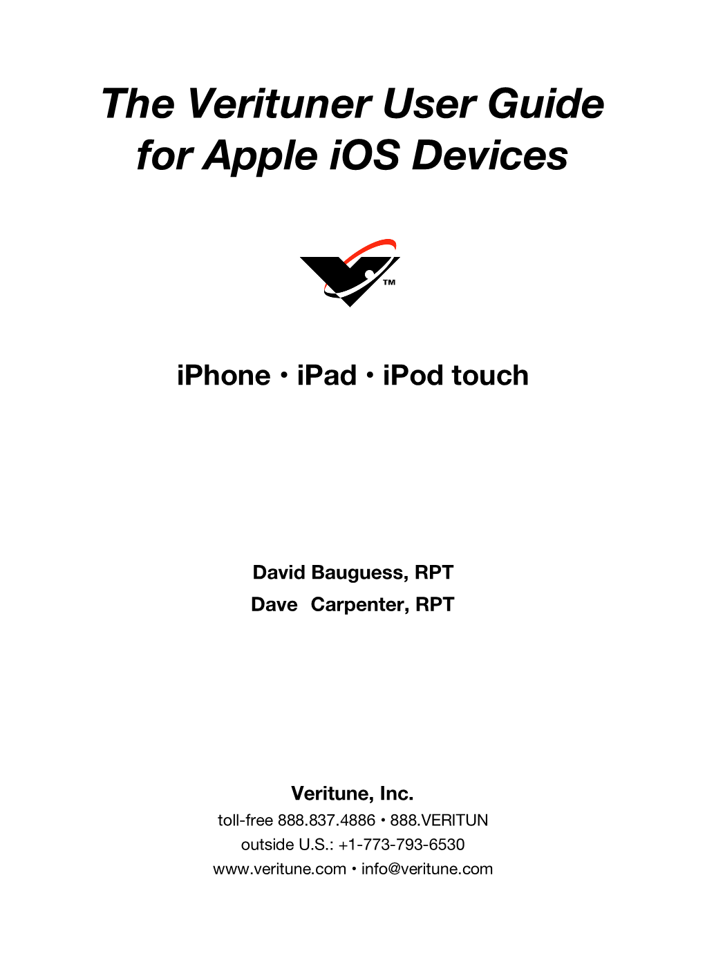 The Verituner User Guide for Apple Ios Devices