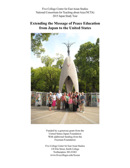 Extending the Message of Peace Education from Japan to the United States