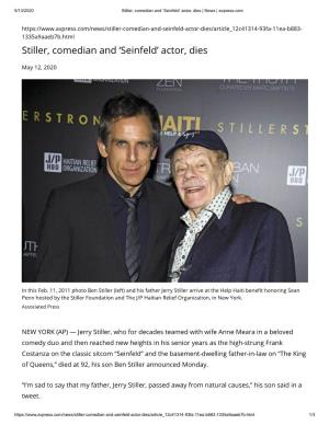 Stiller, Comedian and 'Seinfeld' Actor, Dies
