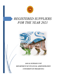 Registered Suppliers for the Year 2021