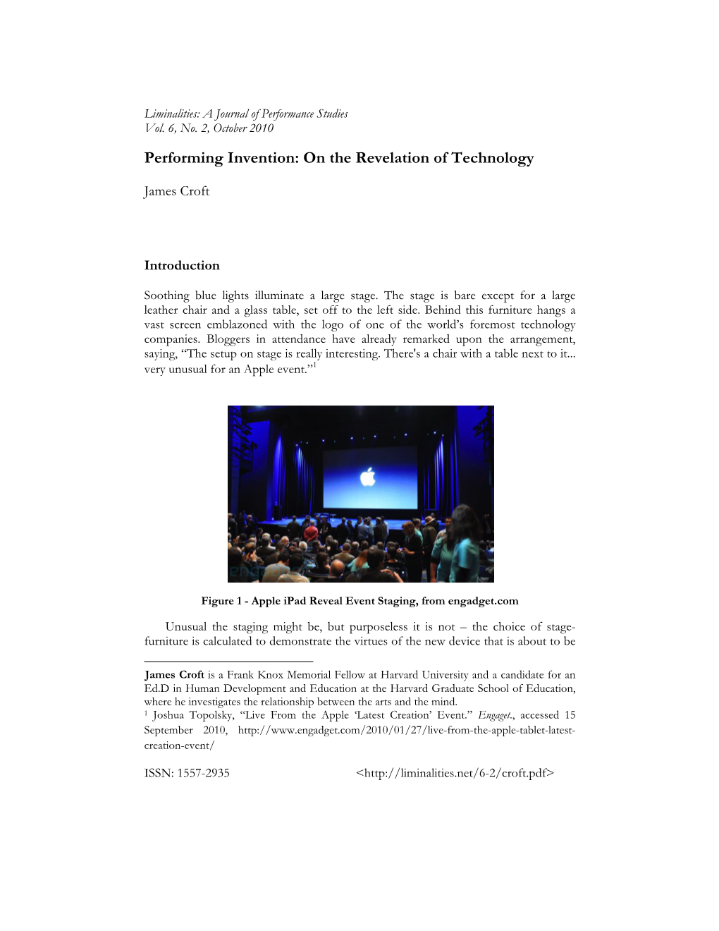 Performing Invention: on the Revelation of Technology