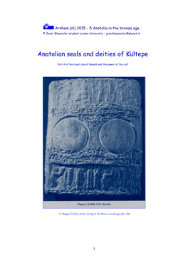 Anatolian Seals and Deities of Kültepe
