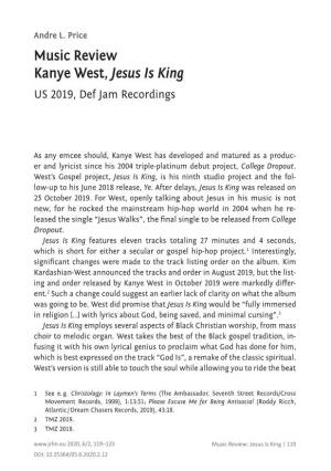 Music Review Kanye West, Jesus Is King US 2019, Def Jam Recordings