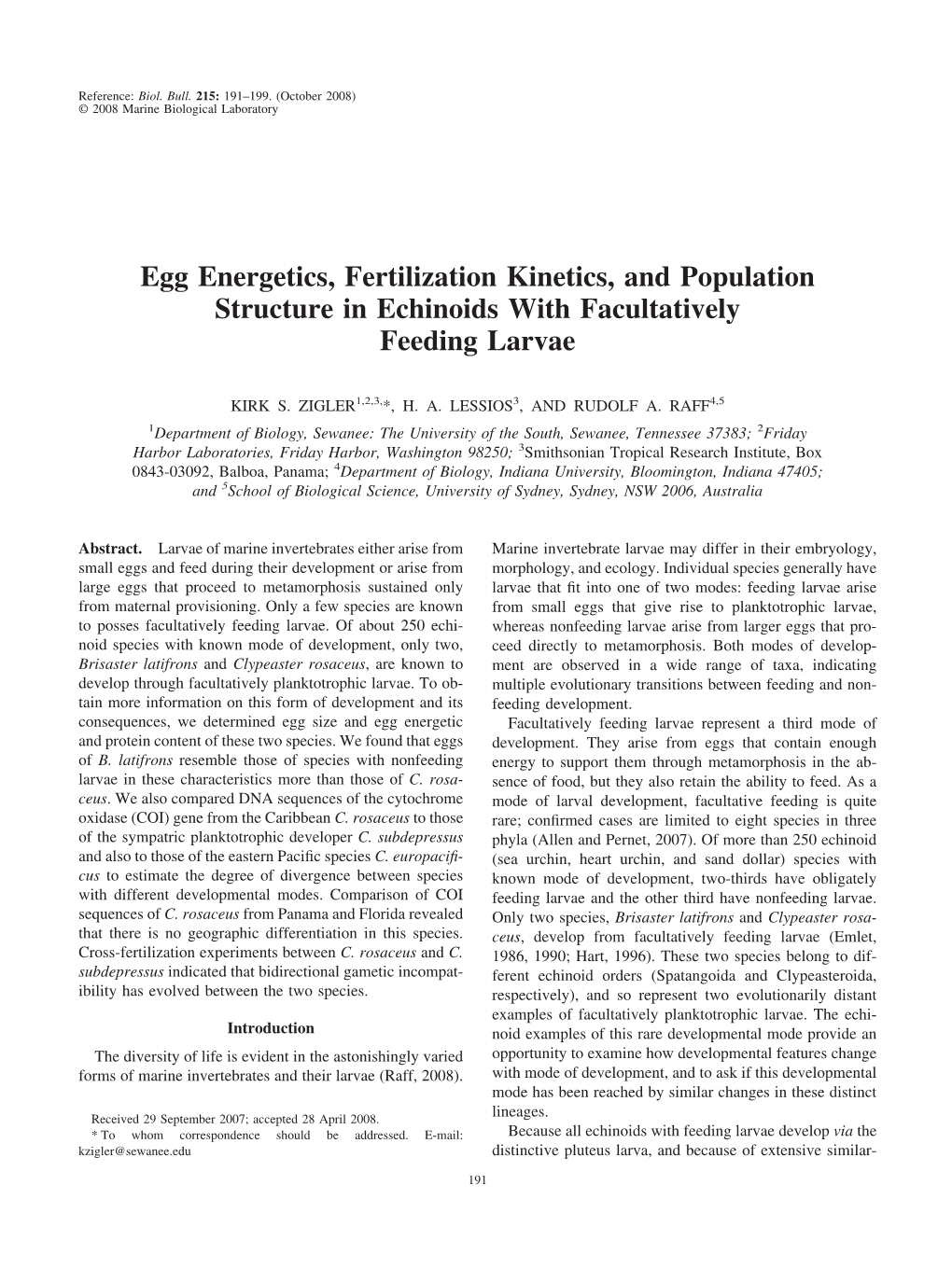 Egg Energetics, Fertilization Kinetics, and Population Structure in Echinoids with Facultatively Feeding Larvae