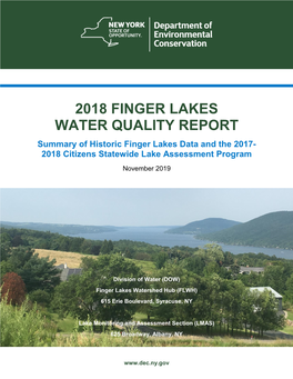 2018 FINGER LAKES WATER QUALITY REPORT Summary of Historic Finger Lakes Data and the 2017- 2018 Citizens Statewide Lake Assessment Program