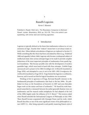 Russell's Logicism