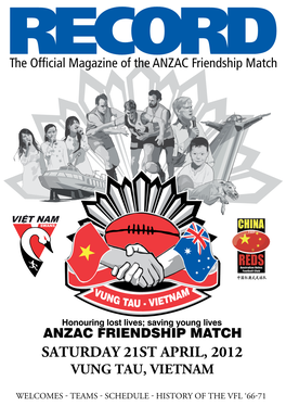 2012 ANZAC Friendship Match Footy Record