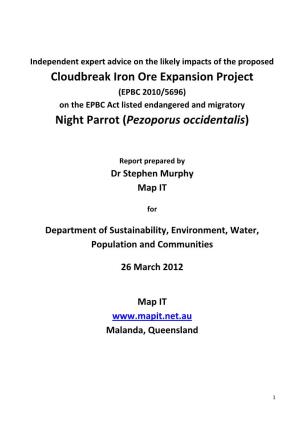 Cloudbreak Iron Ore Expansion Project Night Parrot