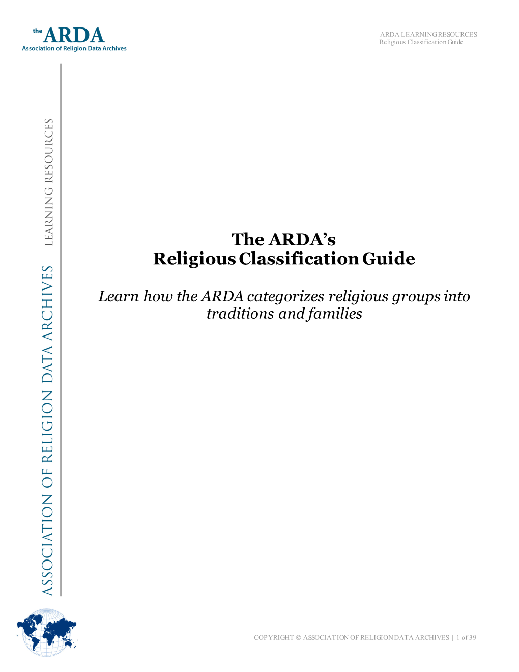 The ARDA's Religious Classification Guide