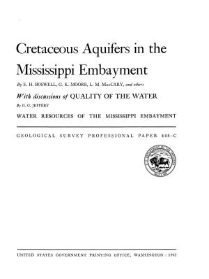Cretaceous Aquifers in the Mississippi Embayment