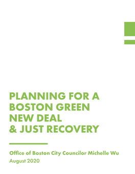 Planning for a Boston Green New Deal & Just Recovery