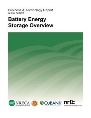 Battery Energy Storage Overview