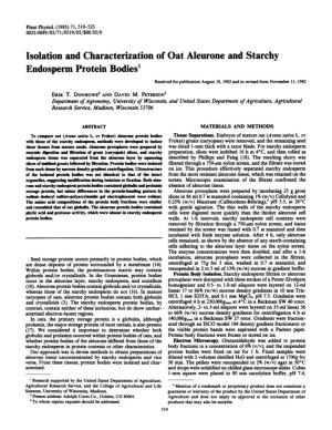 Isolation and Characterization of Oat Aleurone and Starchy