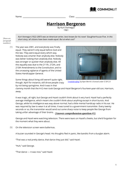 Commonlit | Harrison Bergeron