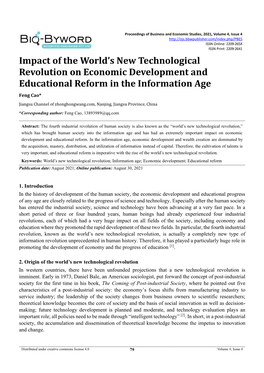 Impact of the World's New Technological Revolution On