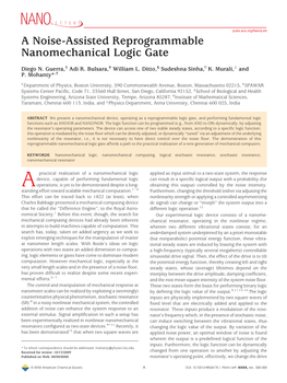 A Noise-Assisted Reprogrammable Nanomechanical Logic Gate