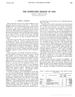 The Hurricane Season of 1959 Gordon E