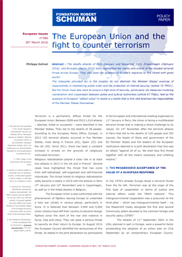 The European Union and the Fight to Counter Terrorism