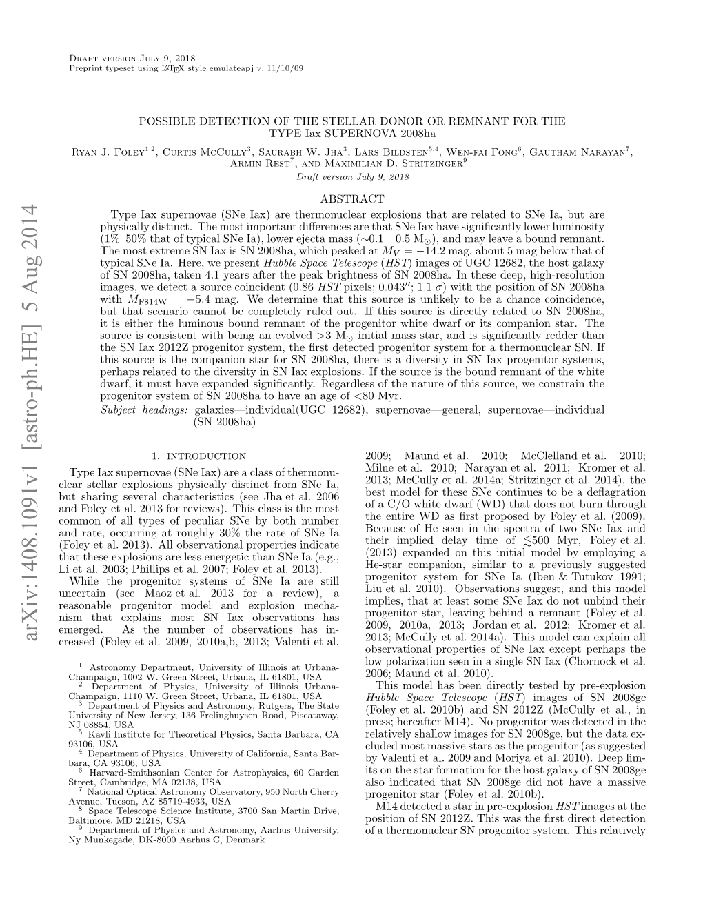 Possible Detection of the Stellar Donor Or Remnant for the Type Iax