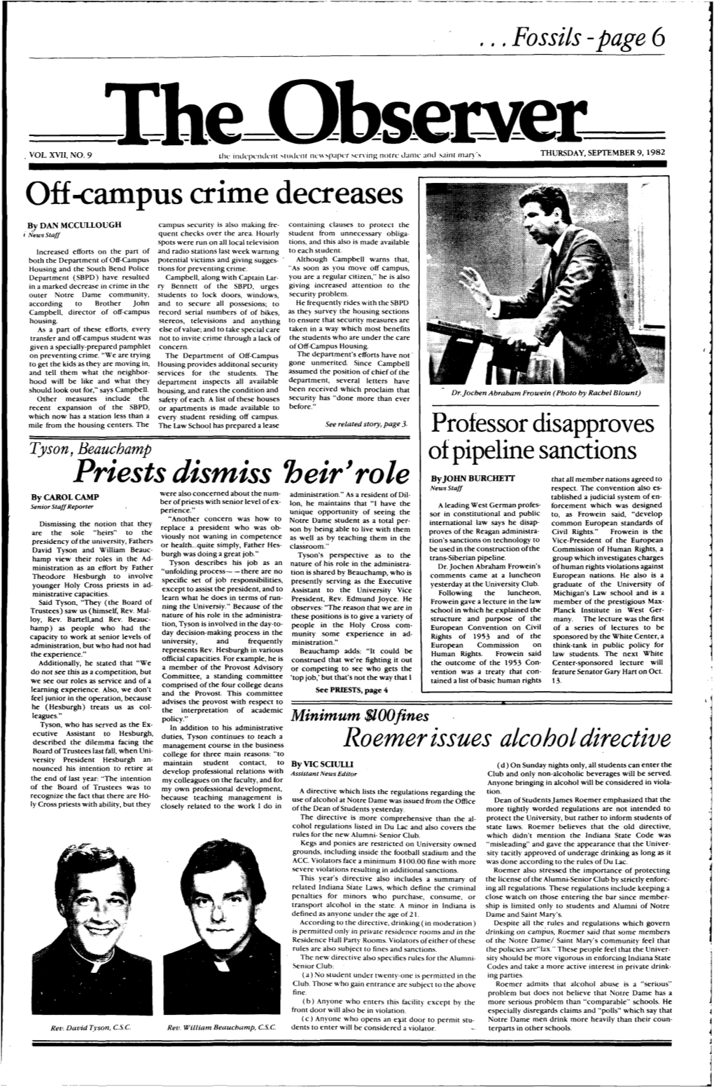 Off-Campus Crime Decreases Priests Dismiss