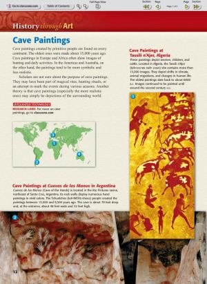 Cave Paintings Cave Paintings Created by Primitive People Are Found on Every ▼ Cave Paintings at Continent