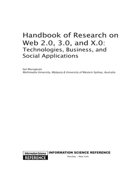 Handbook of Research on Web 2.0, 3.0, and X.0: Technologies, Business, and Social Applications