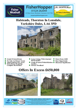 Halsteads , Thornton in Lonsdale , Ingleton