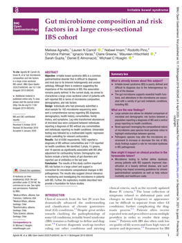 Gut Microbiome Composition and Risk Factors in a Large Cross-Sectional