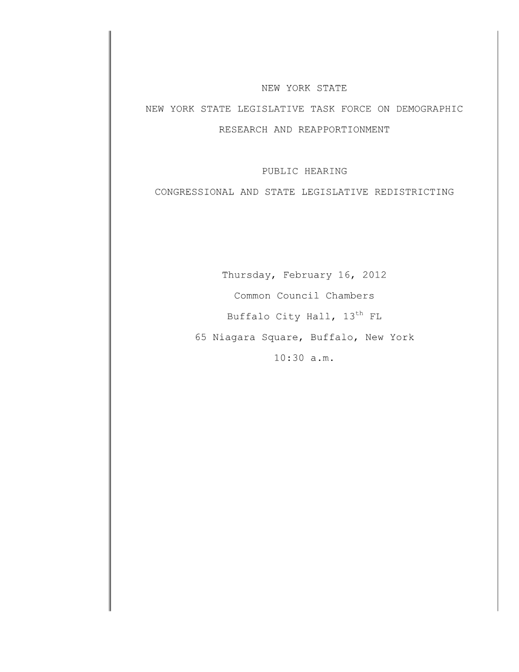 Transcript: LATFOR Public Hearing Buffalo