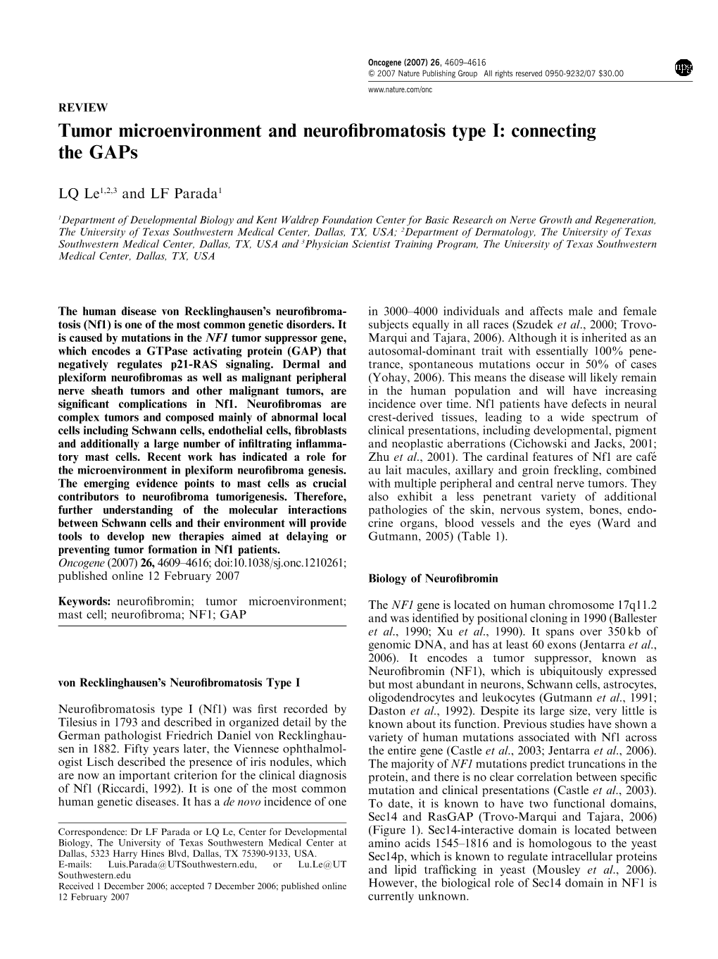 Tumor Microenvironment and Neurofibromatosis Type I