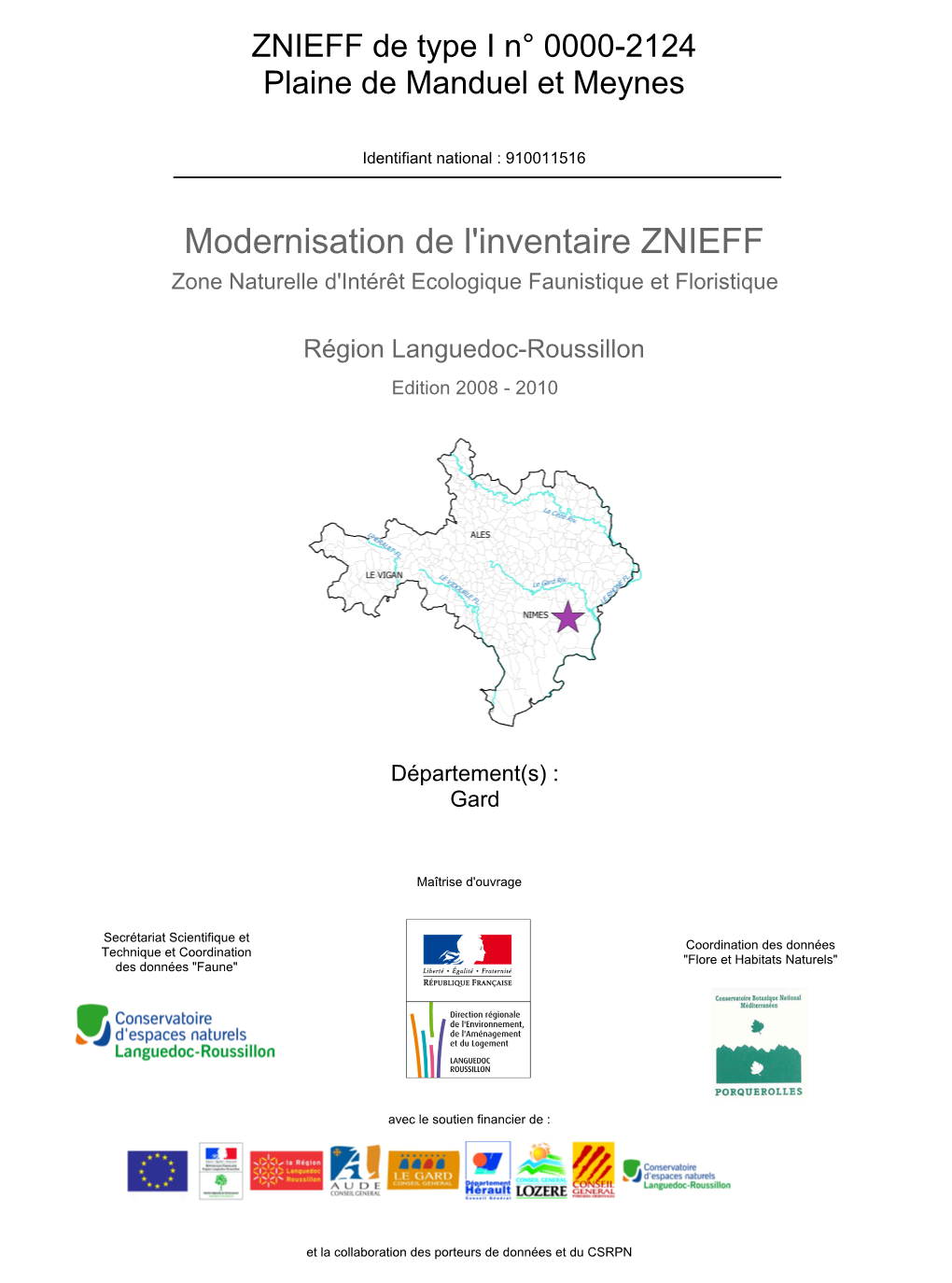 Fiche ZNIEFF Languedoc-Roussillon