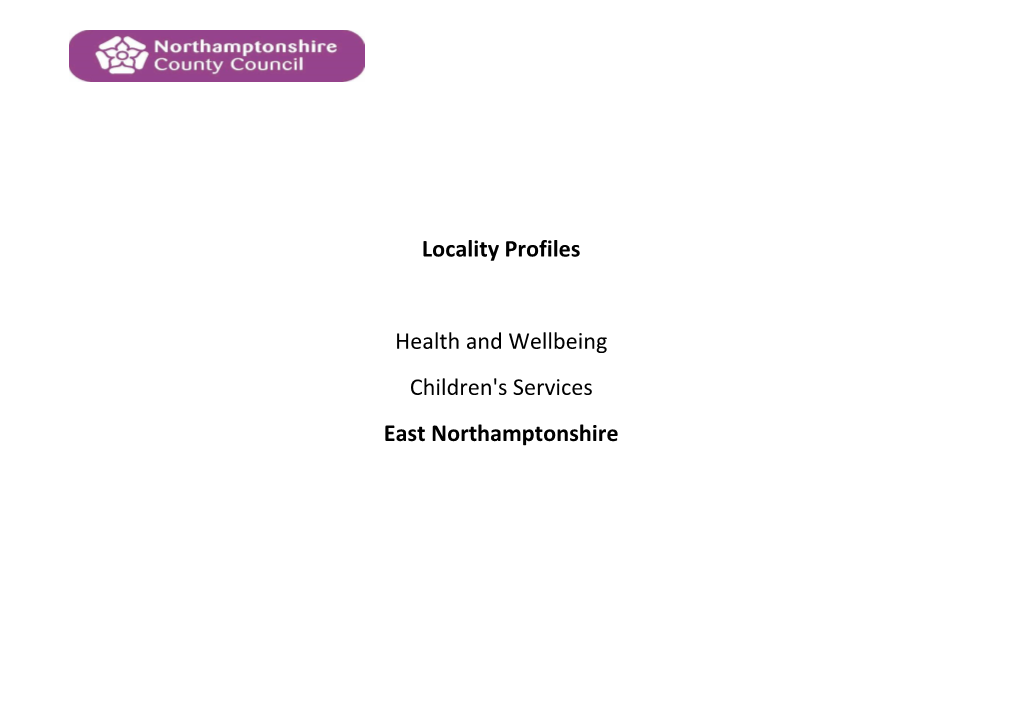 Locality Profiles Health and Wellbeing Children's Services East